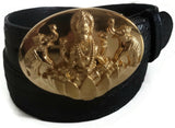 1.5" Hindu LAKSHMI Belt Buckle in 18kt Gold Vermeil over .925 Sterling Silver - AL BERES