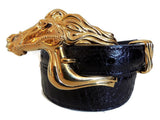1" ARABIAN HORSE 3 Piece Buckle Set in 18kt Gold Vermeil over .925 Sterling Silver - AL BERES