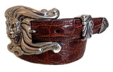 1” LEO THE LION 3 Piece Buckle Set in .925 Sterling Silver - AL BERES