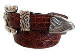 1” LEO THE LION 3 Piece Buckle Set in .925 Sterling Silver - AL BERES
