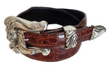 1” LEO THE LION 3 Piece Buckle Set in .925 Sterling Silver - AL BERES