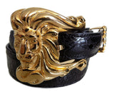 1” LEO THE LION 3 Piece Buckle Set in 18kt Gold Vermeil over .925 Sterling Silver - AL BERES