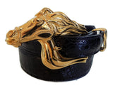 1" ARABIAN HORSE 3 Piece Buckle Set in 18kt Gold Vermeil over .925 Sterling Silver - AL BERES