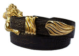1" ARABIAN HORSE 3 Piece Buckle Set in 18kt Gold Vermeil over .925 Sterling Silver - AL BERES