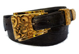 1” FILIGREE 3 Piece Buckle Set in 18kt Gold Vermeil over .925 Sterling Silver - AL BERES