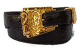 1” FILIGREE 3 Piece Buckle Set in 18kt Gold Vermeil over .925 Sterling Silver - AL BERES