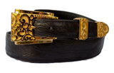 1” FILIGREE 3 Piece Buckle Set in 18kt Gold Vermeil over .925 Sterling Silver - AL BERES