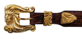 1” LEO THE LION 3 Piece Buckle Set in 18kt Gold Vermeil over .925 Sterling Silver - AL BERES