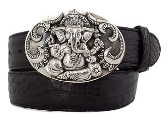 1½” Oval HINDU GANESHA Buckle in .925 Sterling Silver - AL BERES