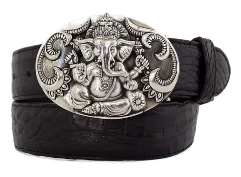 1½” Oval HINDU GANESHA Buckle in .925 Sterling Silver - AL BERES