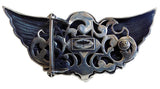 1½” SKULL HEAD "Buckle Only" with a Scroll Back Plate in .925 Sterling Silver - AL BERES