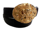 1½” Oval HINDU GANESHA Buckle in 18kt Gold Vermeil over .925 Sterling Silver - AL BERES