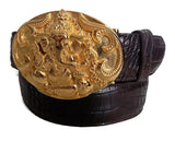 1½” Oval HINDU GANESHA Buckle in 18kt Gold Vermeil over .925 Sterling Silver - AL BERES